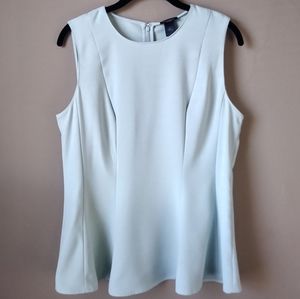 ATF Mint Pastel Green Sleeveless Peplum Top · MED